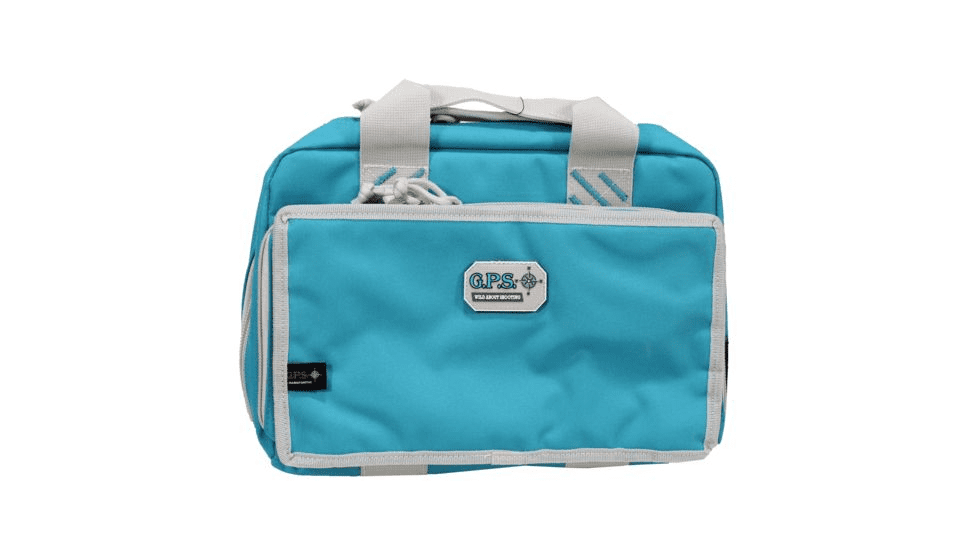 GPS Quad Pistol Range Bag with Mag Storage & Dump Cup GPS-1310PC - Robin Egg Blue